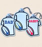 Dad Rugby Shirt Hanging Charm - Embroidered Sports Decoration