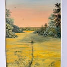 Original Gouache “Golden Fields” Painting 