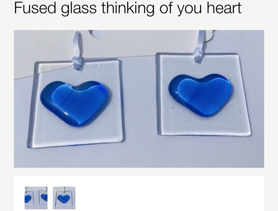 Fused glass hanging heart.