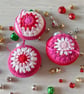 Crochet Christmas Baubles Set of 3 - Shades of Pink - Tree Decorations