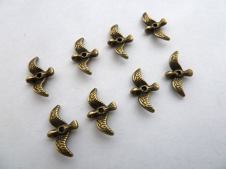 bronze bird beads