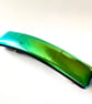 Handmade Golden Rainbow Iridescent Dichroic Fused Glass Hair Barrette - Image 2