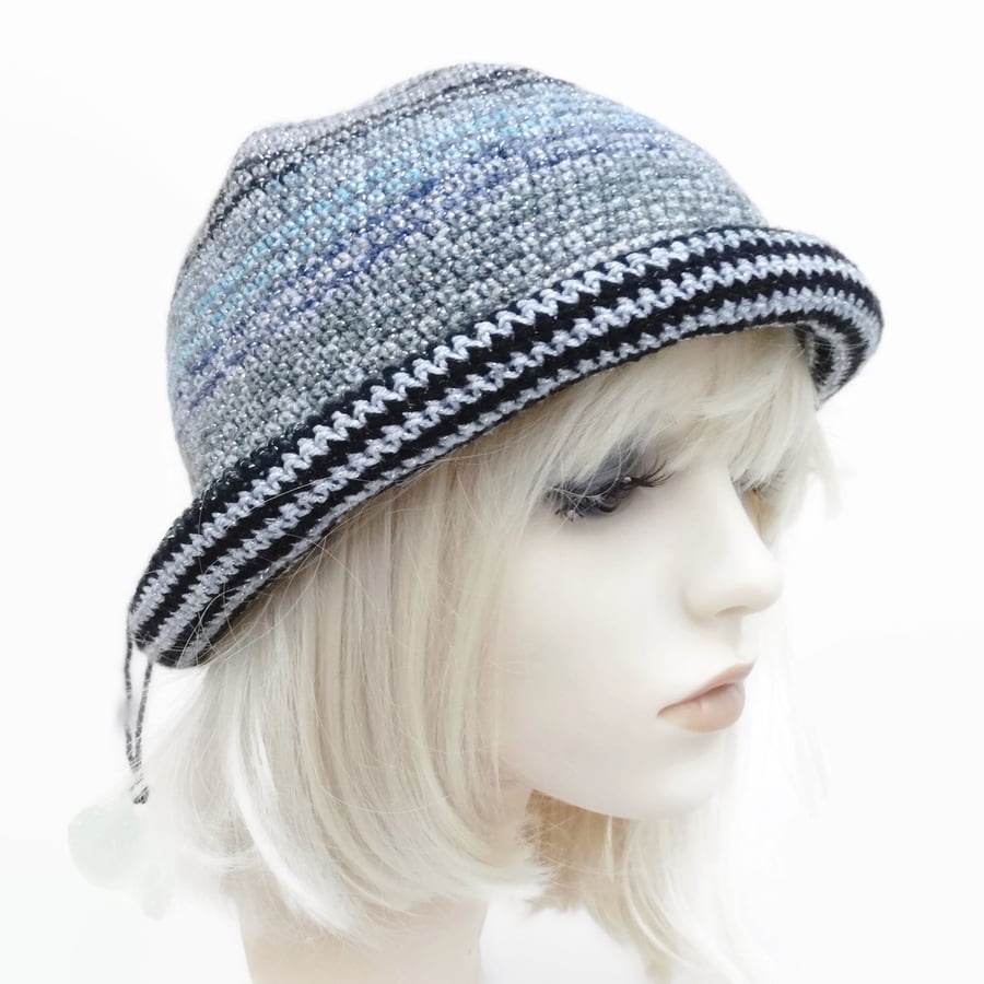 Teen Crusher Black and Silver Hat