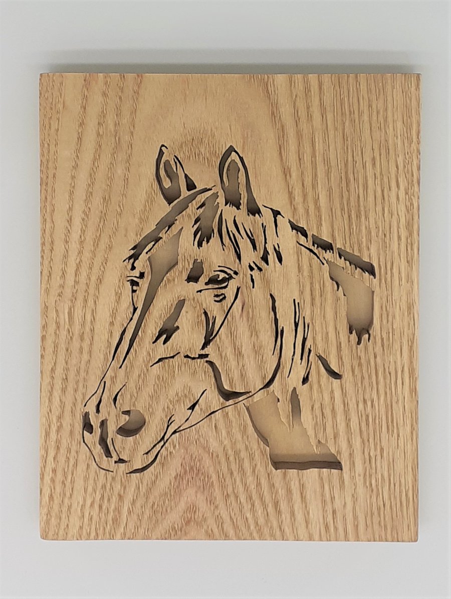 Wooden Wall Art Picture - Horse Portrait