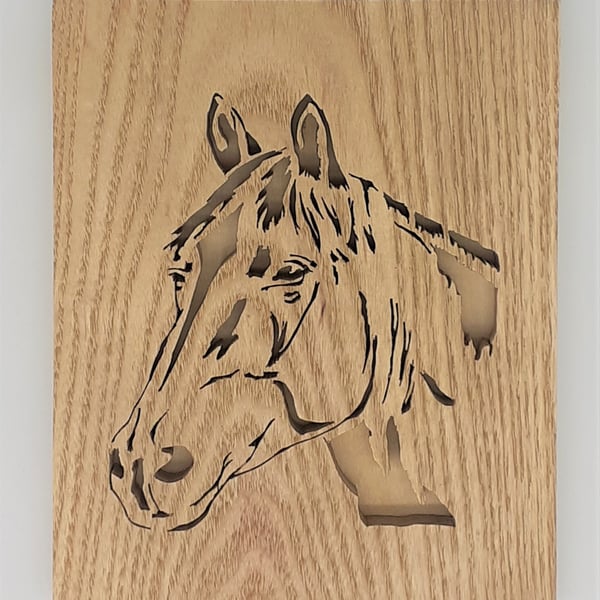 Wooden Wall Art Picture - Horse Portrait