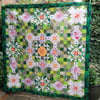 Handmade Patchwork Quilt by Diane Davis The Green Wonder Quilt 67" Square170cm  