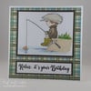 Handmade birthday card - fishing