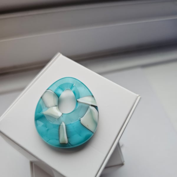 Fused Glass Teardrop Pendant - Medium