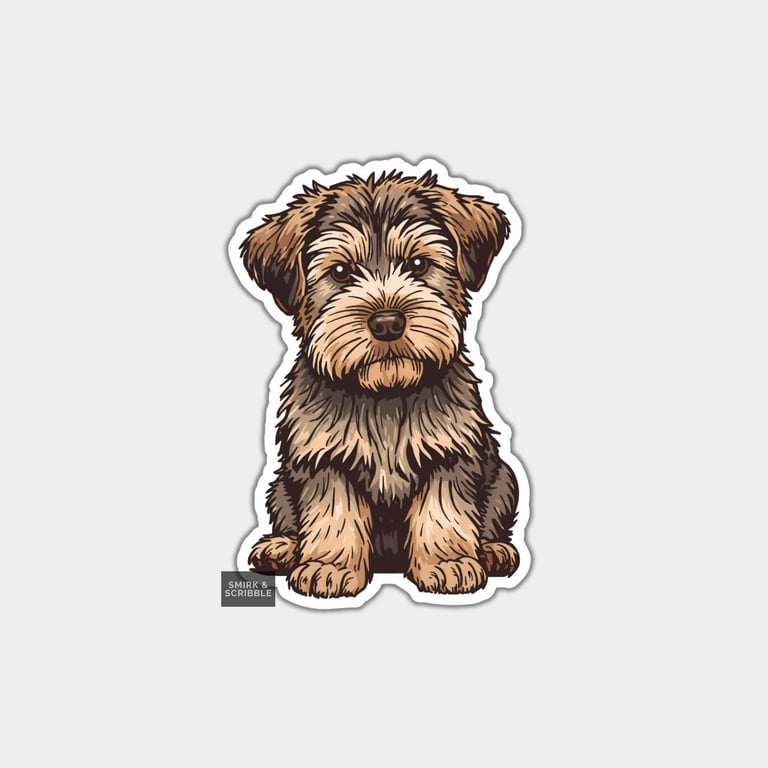 Funny Vinyl Sticker For Adults - Cute Dog Sitting
