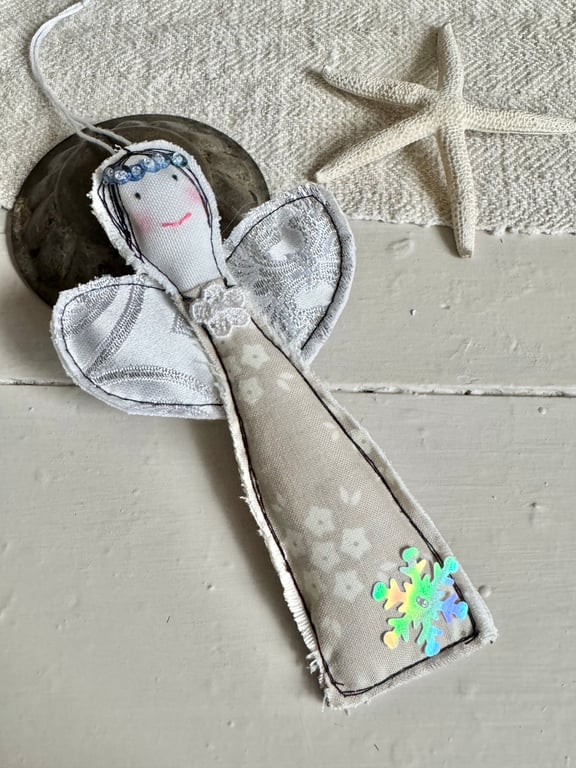 Christmas Fairy Embroidered Angel Tree Home Decoration 