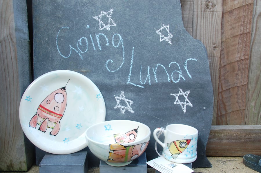 personalised 'Going Lunar' nursery set