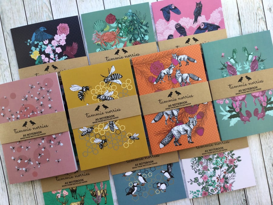 Notebooks - Set of 3 Notebooks - Recycled A5 Notebooks - Pick and MiX Notebooks