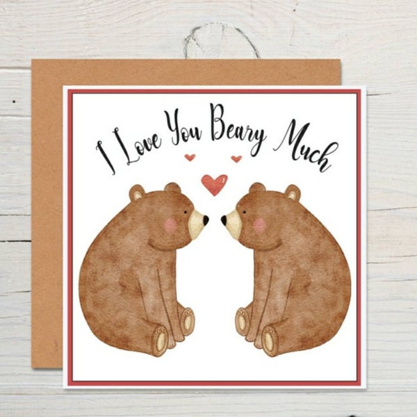 Bear love valentine card