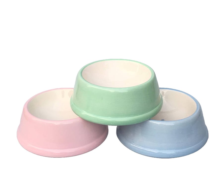 Hand painted Pastel Dog or Cat bowls