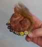 Handmade sleepy squirrel soft sculpture textile art. - Image 4