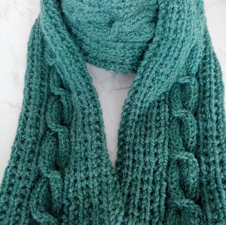 Cable knit wraparound scarf 100 pure Peruvian... Folksy