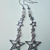 Silver Plate Shooting Star Celestial Earrings