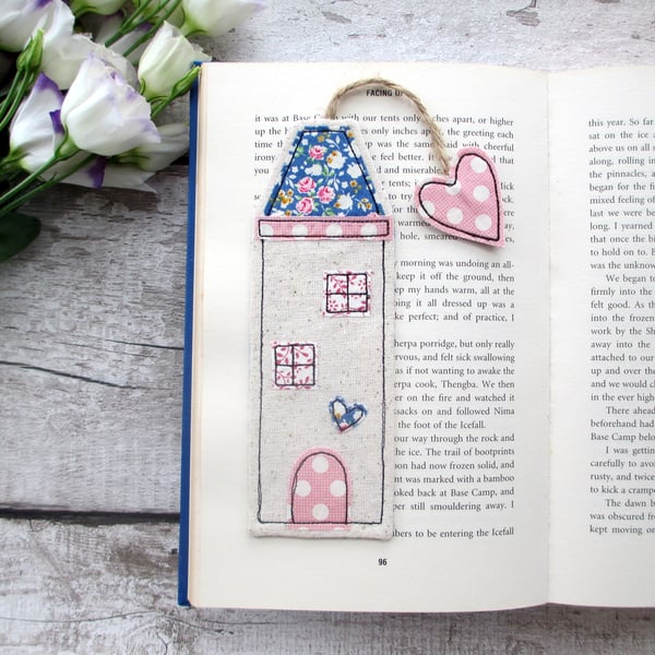 Bookmark, tall house bookmark, bookworm gift