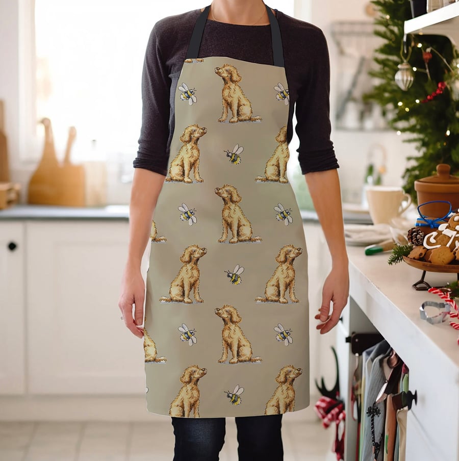Labradoodle Blonde and Bee Apron