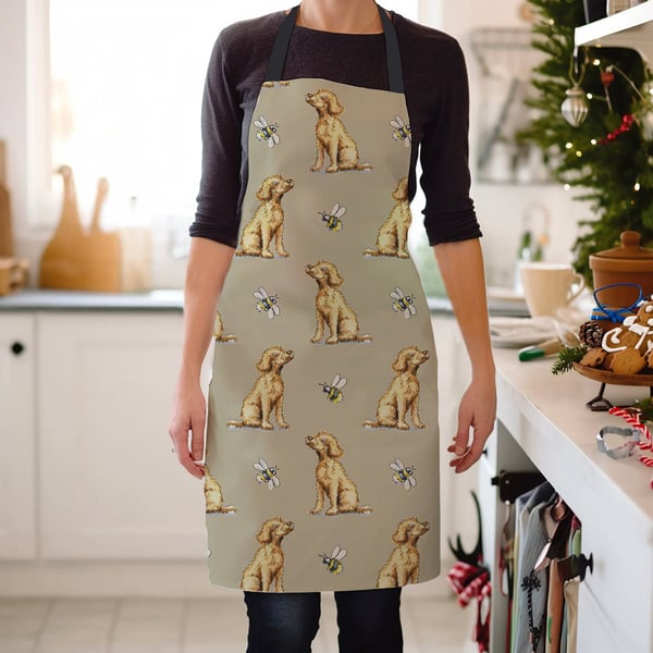 Labradoodle Blonde and Bee Apron