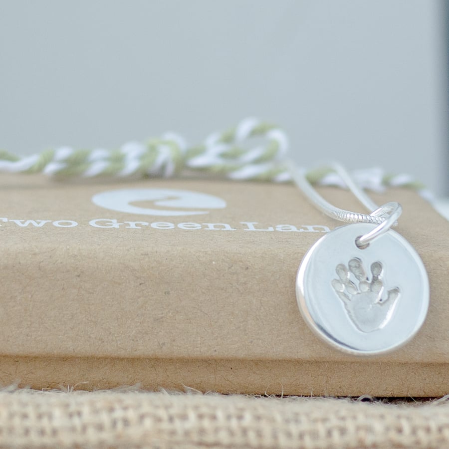 Personalised Silver Handprint Necklace
