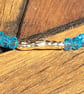 Neon Apatite Bracelet with feature Gold Bar. Handmade - Image 5