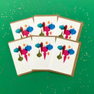 Watercolour Christmas Cards: Vintage Baubles Overlay – Pack of 1, 6 or 12