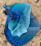 Into The Blue Cotton, Linen and Silk Handwoven Scarf - Image 3