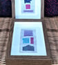 Colourful Combinations Pink Purple Blues Handstitched Geometric Art Pictures - Image 7