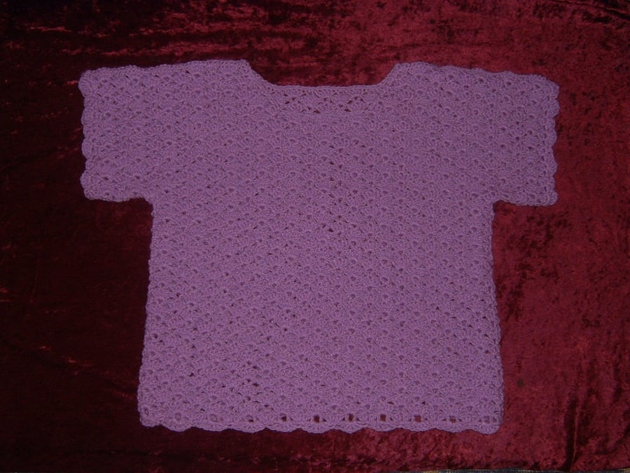 Lady's crochet short sleeved jumper ref C025