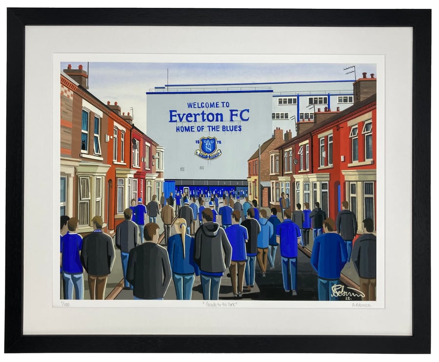Everton F.C Goodison Park Limited Edition Framed Art Print (20" x 16")