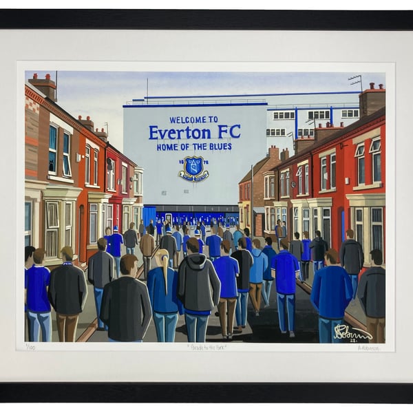 Everton F.C Goodison Park Limited Edition Framed Art Print (20" x 16")