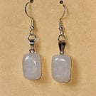 White Crystal Earrings – Handmade Natural Stone Earrings, Milky Quartz Style