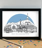 Childwall Liverpool Skyline Art Print - Image 2