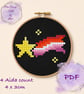 Lesbian pride shooting star counted cross stitch pattern Emailed pdf