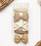 Set of 5 Girls Hair Clips Browns & Creams