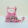  Lavender Cat Sachet in Pink Mitsi Liberty Fabric