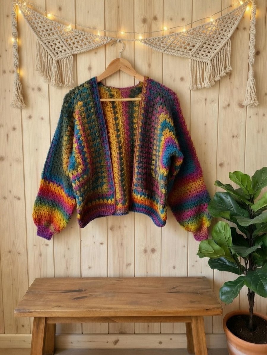 Beautiful Cropped Cardigan Jacket Crochet