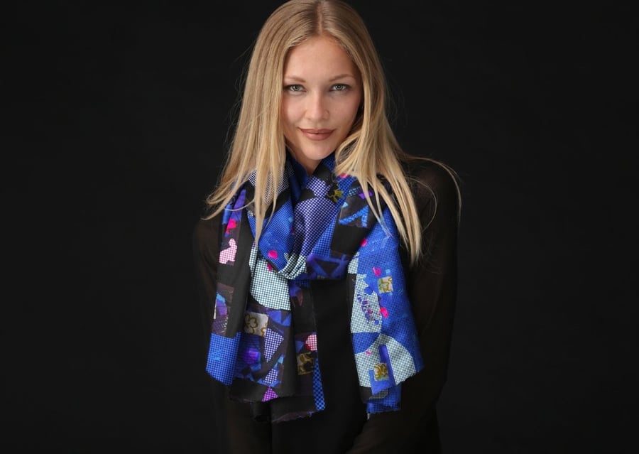 Lovely Scarf Designed in Bristol by Rebecca Davies - Night Time