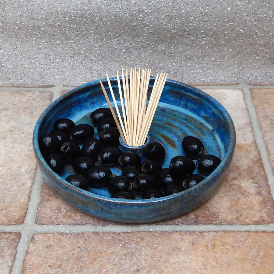 Olive serving dish hand thrown bowl hors d'oeuvres pottery ceramic