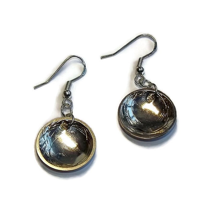 handmade sterling silver dome earrings