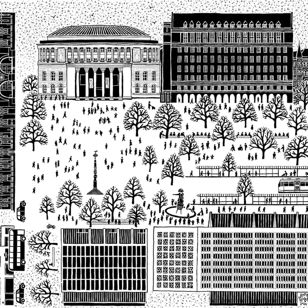 St Peters Square 2024 print, Manchester