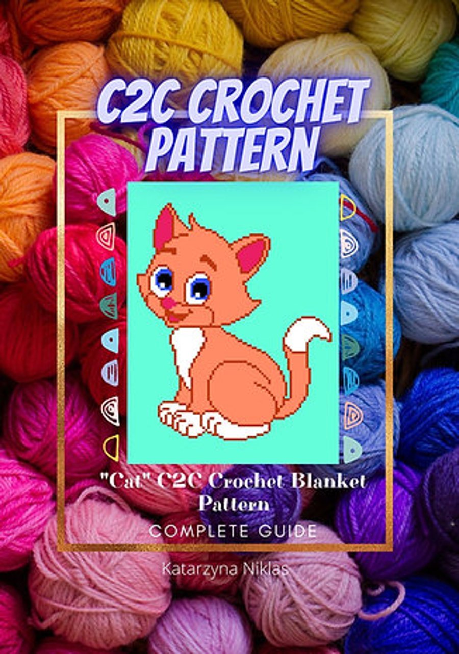 Cat, C2C Pixel Pattern, Crochet Pattern, PDF Pattern