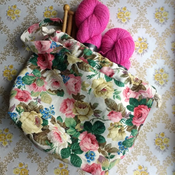 " Marjorie" project bag for knitting