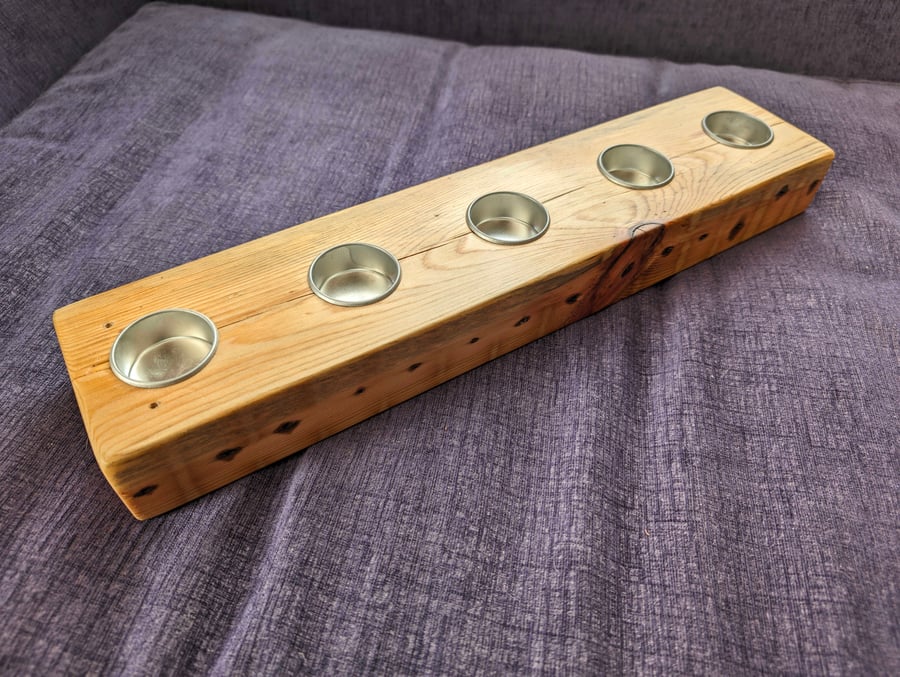 Pine Roof Beam Candle Holder