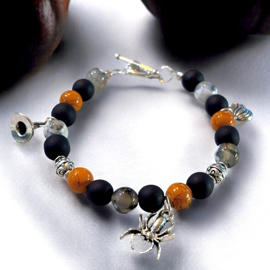 Halloween beaded Charm bracelet 