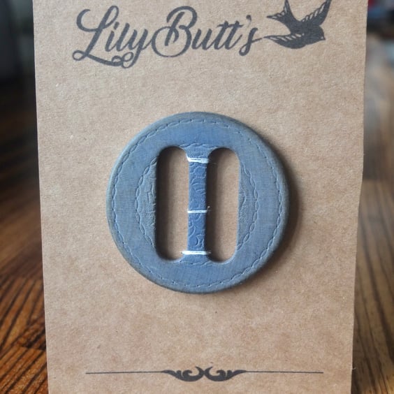 Grey Wooden Debossed Buckle 60mm