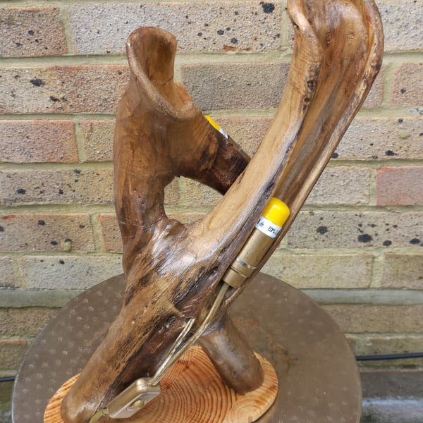 Sculptural driftwood statement lamp