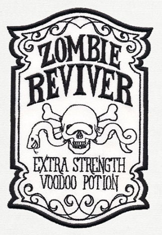Zombie Reviver Embroidered patch for jackets, sweatshirts, bags & more.