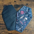 Handmade Coffin Cosmetic Bag – Gothic Skull and Flower Makeup Pouch